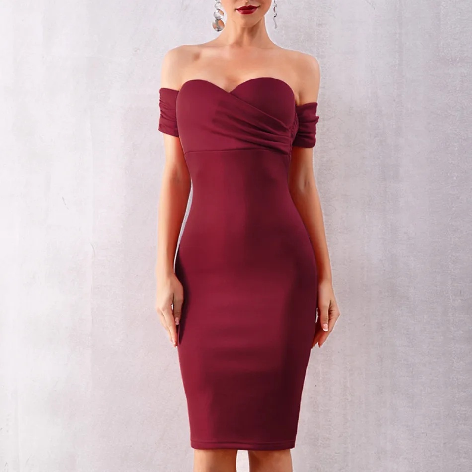 DressBird женское летнее облегающее вечернее платье сексуальное с открытыми плечами