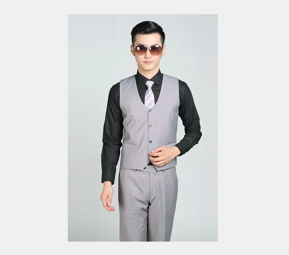 Для мужчин Slim Fit жилет мужской костюм жилет социальных Одежда Свадебные вечерние модные синий черный серый фиолетовый винный красный и белый цвет S312