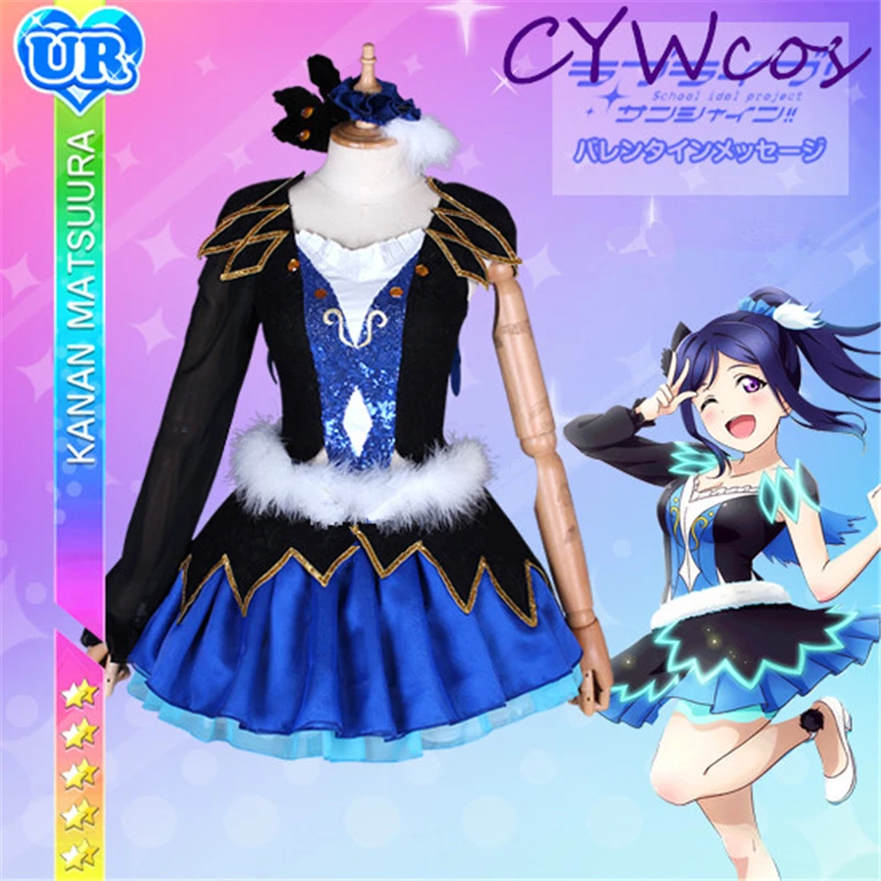 Женский костюм для косплея Love Live Sunshine Aqours синий вечевечерние НКИ|Костюмы аниме| |