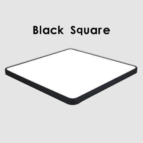 Black Square Ультра тонкий современный светодиодный потолочный светильник, Круглый Простой декоративный светильник, для учебы, столовой, балкона, спальни, гостиной, потолочный светильник - Цвет корпуса: Black Square
