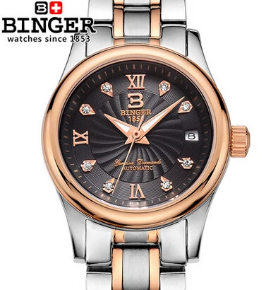 Binger New women's fashion dress listed luxury CZ diamond watches ladies Sports watch high quality Steel strap clock relojes | Наручные