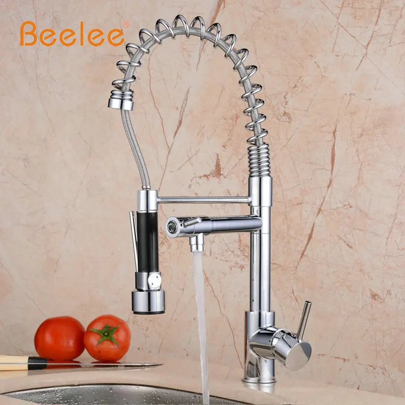 Смеситель для кухни Beelee BL0783 хромированный латунный с одной ручкой отверстием