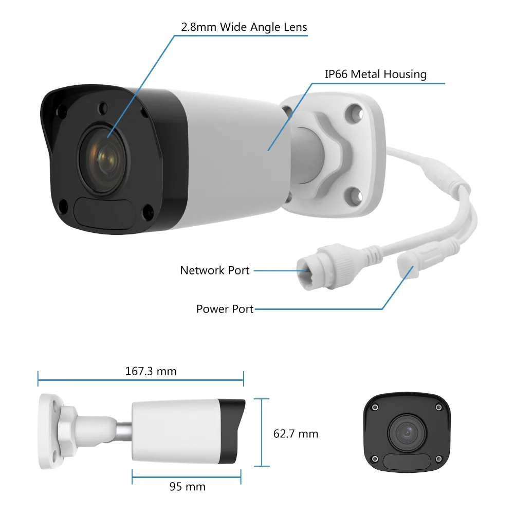 Play & 4CH POE NVR комплект H.265 4 канала видеонаблюдения CCTV камера система Открытый 2 шт 5MP