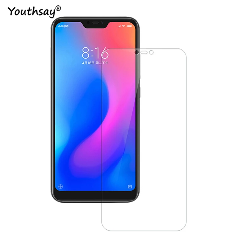 Protector de pantalla de cristal templado para Xiaomi Mi A2 Lite, pel&iacute;cula 9H para Redmi 6 Pro, 2 uds.-1