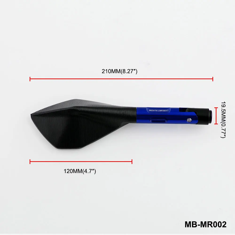 MB-MR002-BL RYANSTAR CNC алюминиевые мотоциклетные зеркала заднего вида голубое стекло боковое зеркало заднего вида Универсальное для HONDA KAWASAKI YAMAHA KTM DUCAT - Цвет: MB-MR002-BL