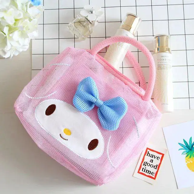 Мультфильм Япония hello kitty My Melody Cinnamoroll Собака пудинг собака полиэстер прозрачные косметички сетчатый мешок для хранения пляжная сумка - Цвет: 1