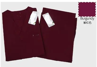 purple red Медицинские мужские комплекты с коротким рукавом, Спецодежда для медсестер, Униформа, одежда для стоматологических клиник, для домашних животных, для больницы, комбинезоны, костюмы - Цвет: purple red