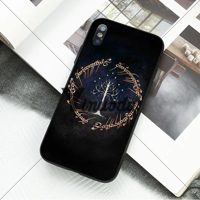 Yinuoda Властелин колец мягкий силиконовый черный чехол для телефона Apple iPhone 8 7 6 6S Plus