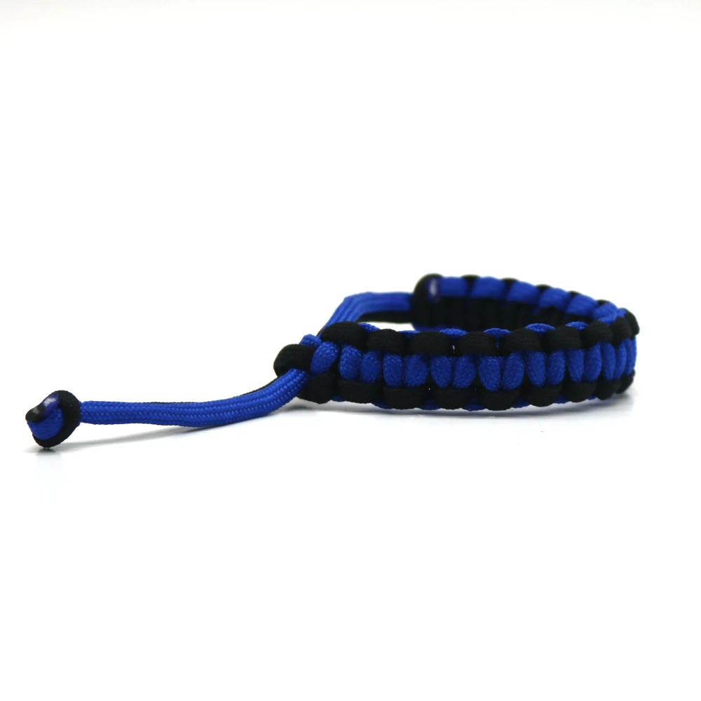 Fashion Thin Blue Line Paracord Bracelets Cobra Weave Woven Handmade Outdoor Jewelry Great Gift for Women and Men fans | Украшения и