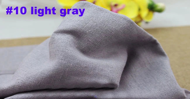 10 light grey Однотонная льняная ткань для платья, брюк, одежды, скатерти, занавески, хлопок, лен, материал, натуральный лен, обивка, ткань, метр - Цвет: 10 light grey