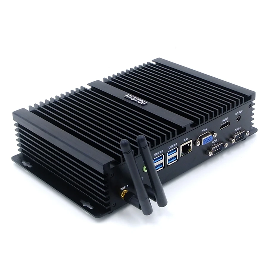 Безвентиляторный промышленный мини ПК Windows 10 Pro 7 Intel Core i3 5005U 2 RS232 COM компьютер без
