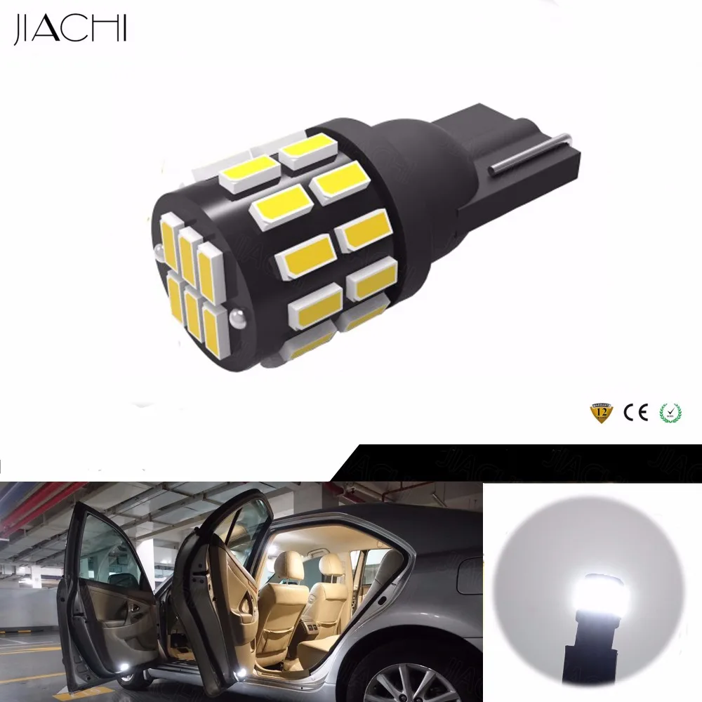 JIACHI 10 шт./лот T10 светодиодный автомобильные лампы W5W 194 168 5W5 501 автомобиль 3014 SMD 30 s