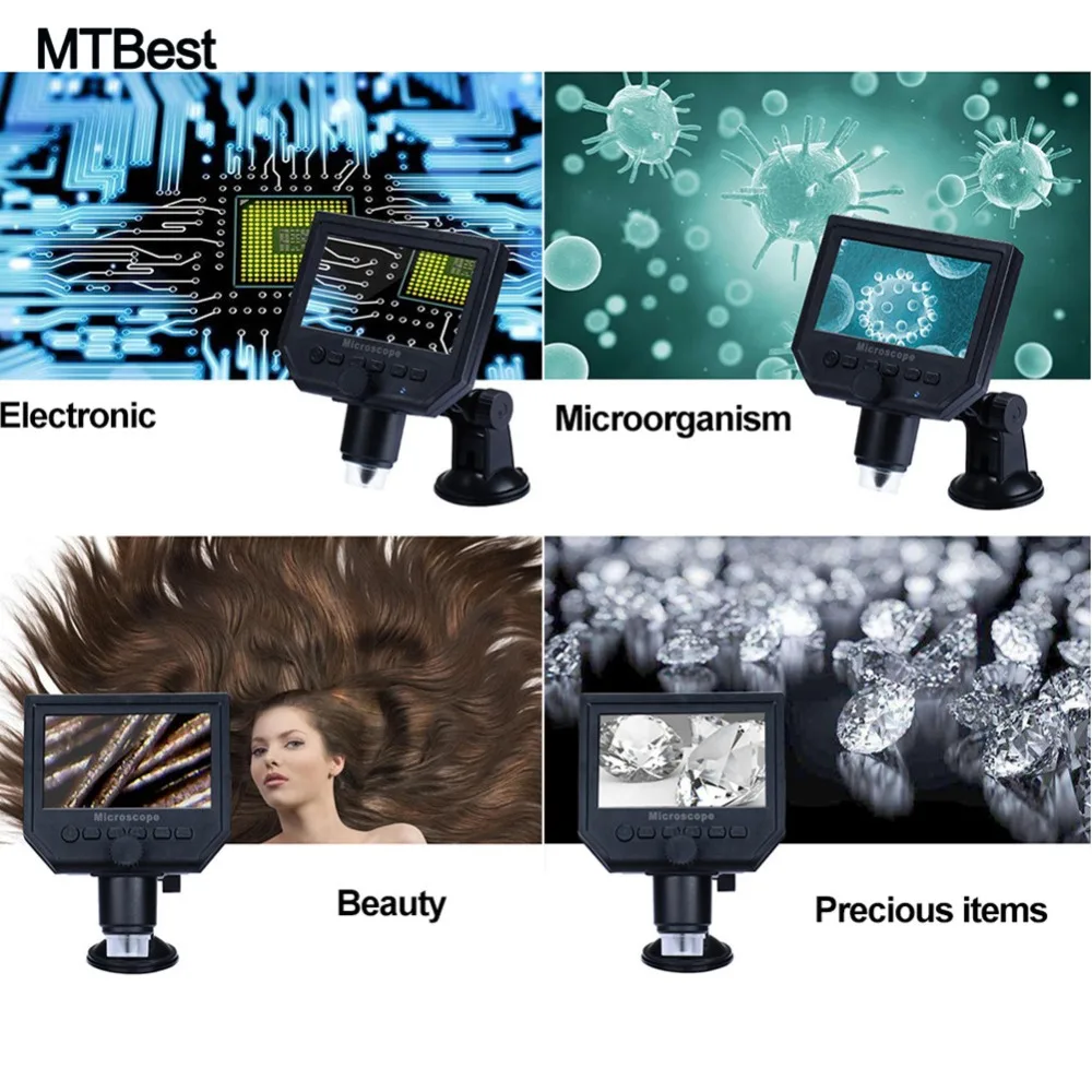 Портативный цифровой электронный микроскоп 600X 3.6MP USB 8 светодиодный VGA с 4