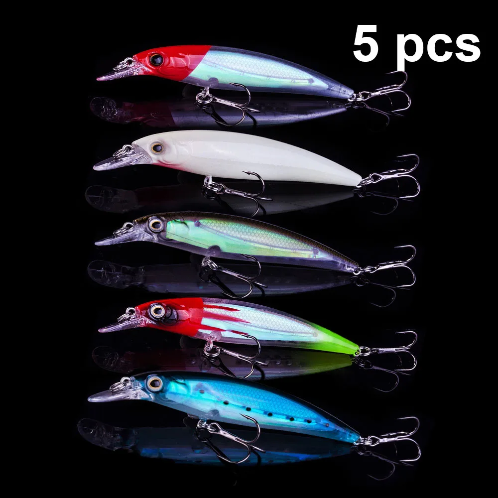 5 шт./лот QXO Minnow рыболовные приманки CrankbaitIce море все товары для рыбалки воблеры