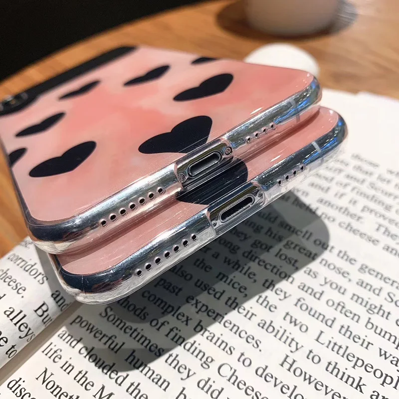 Мода любовь сердце в горошек чехол для huawei P20 Lite Pro P30 Гальванизируйте Зеркало
