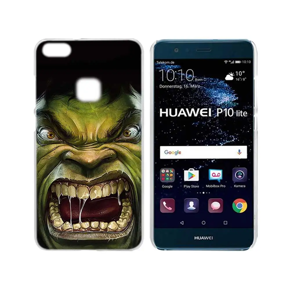 SHELI Невероятный Халк Прозрачный жесткий чехол для телефона чехол для huawei P8 P9 P10 P20 Lite Plus Pro mate 10 Lite - Цвет: 002