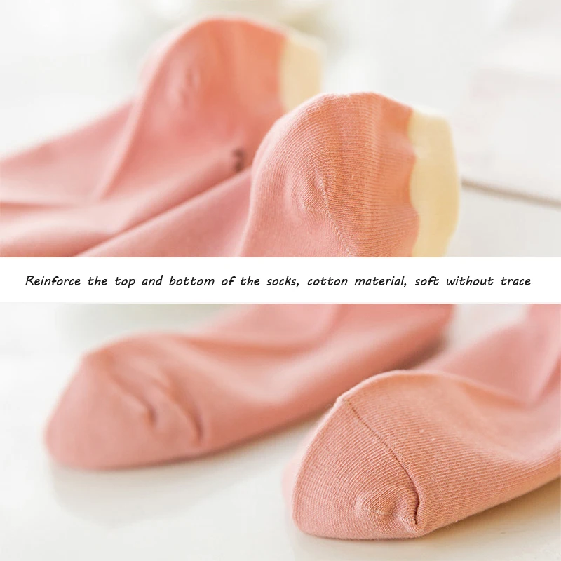 Женские хлопковые короткие носки однотонные с котом весна лето 2017|women short socks|socks