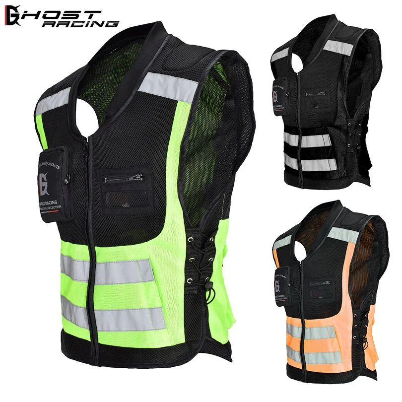 Светоотражающий Жилет для мотоциклистов GHOST RACING chaqueta ropa защитное снаряжение с