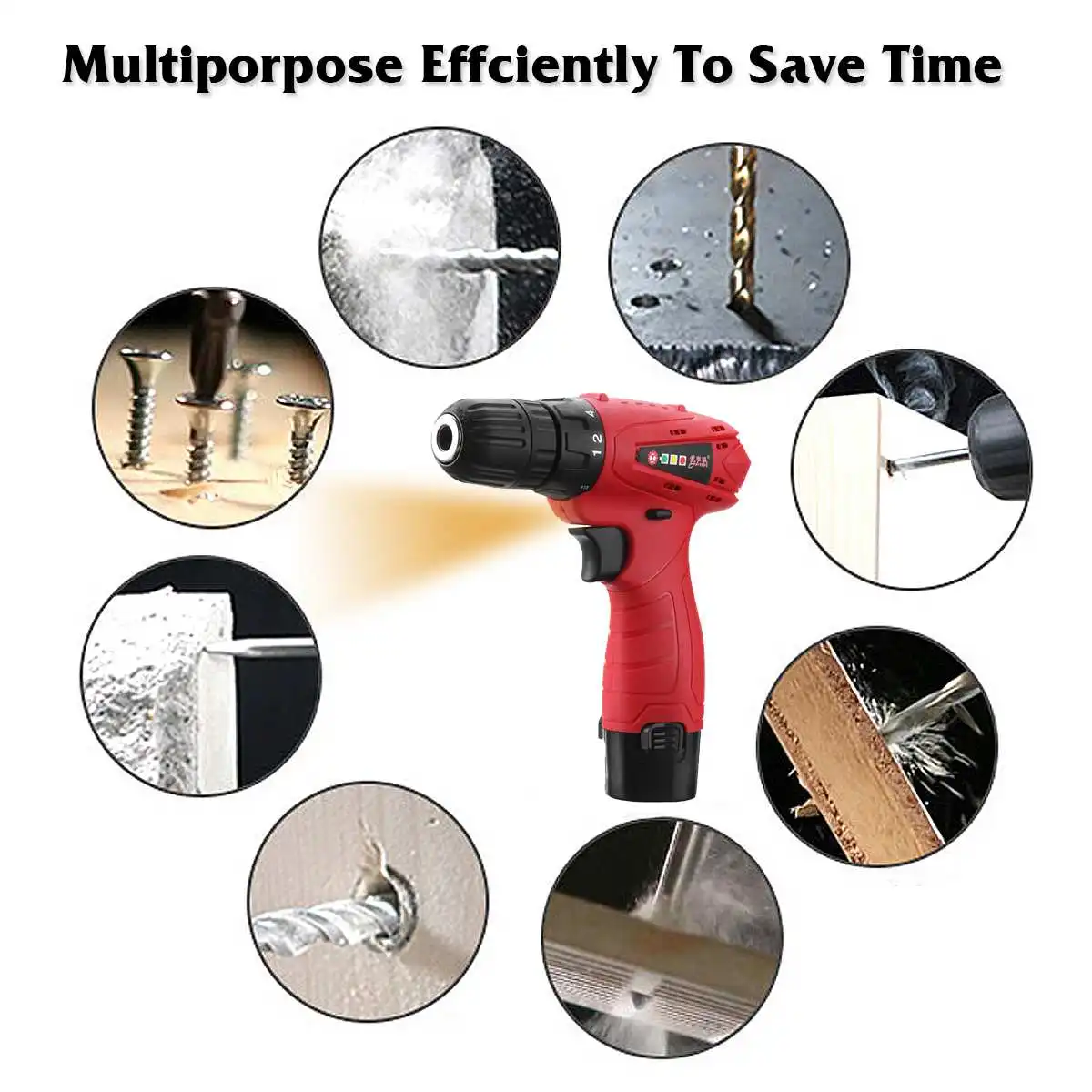 DC12V Cordless Electric Screwdriver Power Screw Driver Drill Tools 1 Battery 1 Charger EU Plug