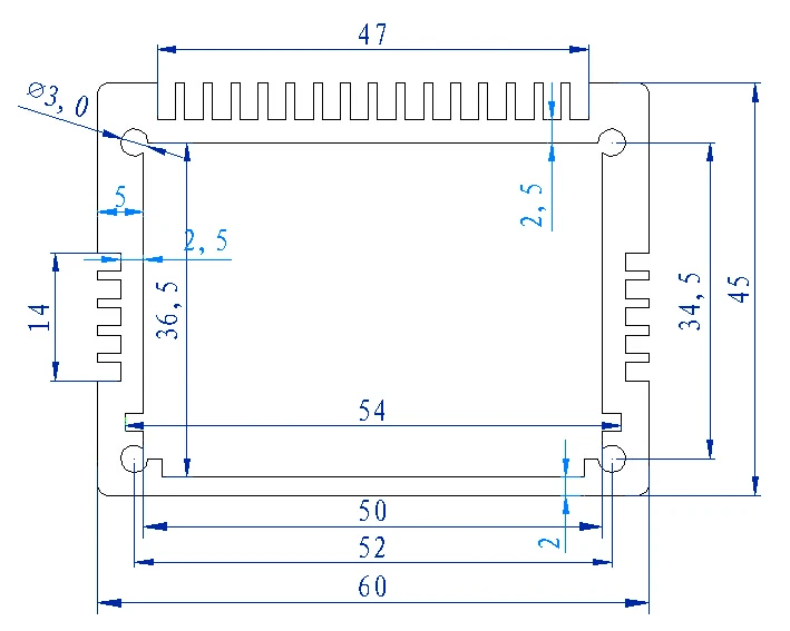 4 шт./лот 60*45*100 мм алюминиевая коробка для электронного проекта PCB DIY 6035-T