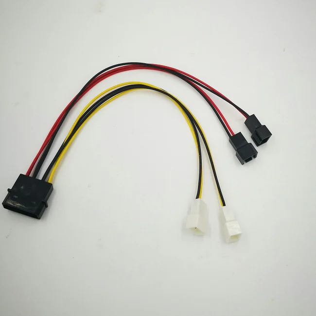 UL 22AWG 4Pin IDE Molex в вентилятор 3 pin источник питания 2*12V 5V кабель адаптера вентилятора