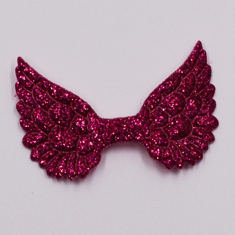 hot pink 10 шт./лот 5x3,3 cm Смешанные мягкий блестящий/Блестящая форма Крыло ангела горный хрусталь аппликации для детей "сделай сам" с заплатами, Детские headwere аксессуары - Цвет: hot pink
