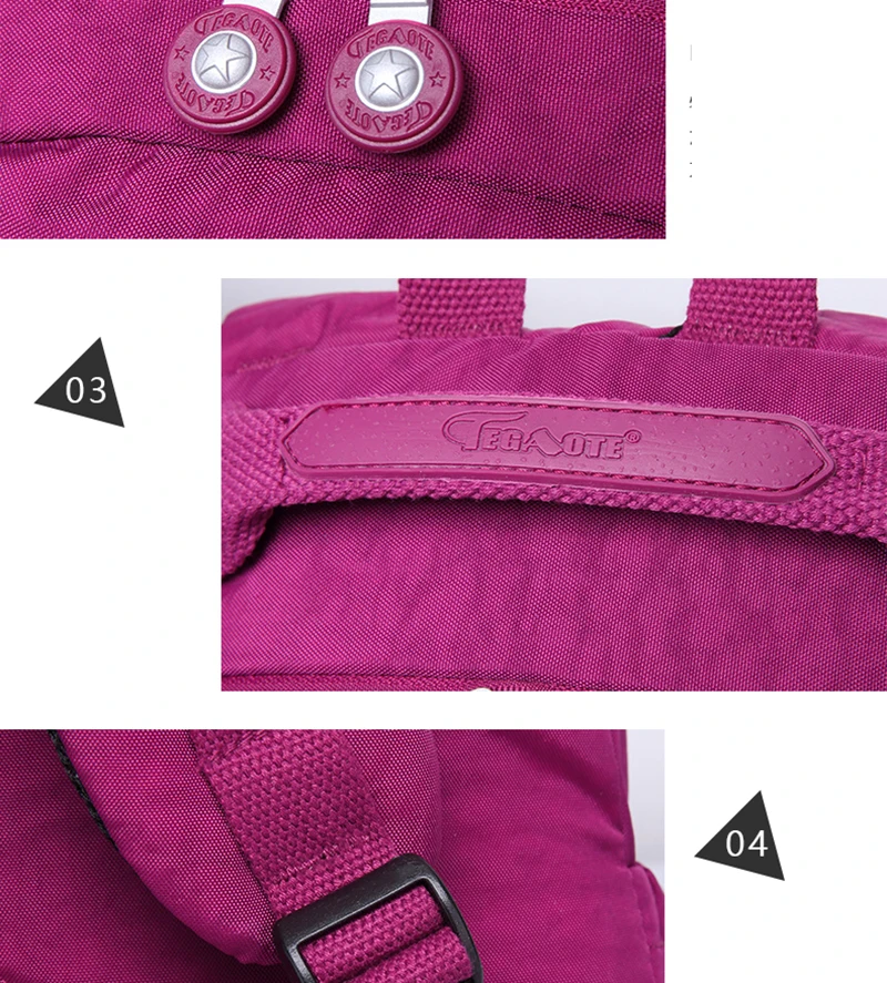 TEGAOTE, школьный рюкзак для девочек-подростков, Mochila Feminina, женские рюкзаки, нейлоновый водонепроницаемый повседневный рюкзак для ноутбука, женский рюкзак