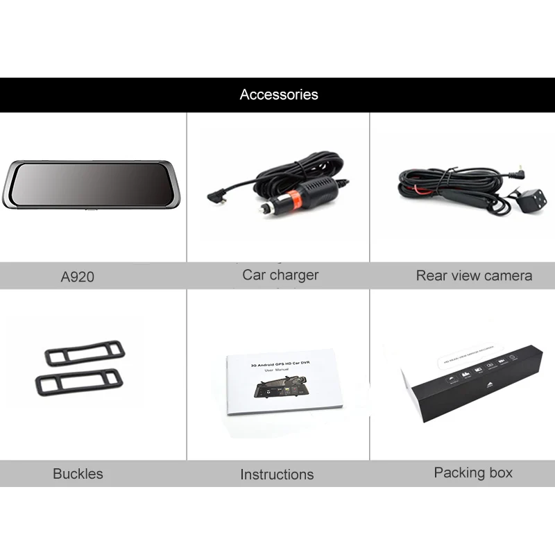 Junsun 10 &quot3g DVR регистраторы поток зеркало заднего вида Full HD 1080 P 25fps 140 градусов Android