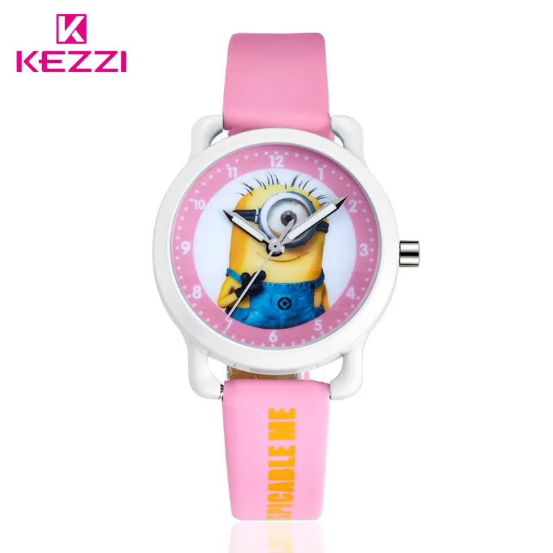 Новое поступление детей Кожаный ремешок мультфильм Стиль Часы кварцевые