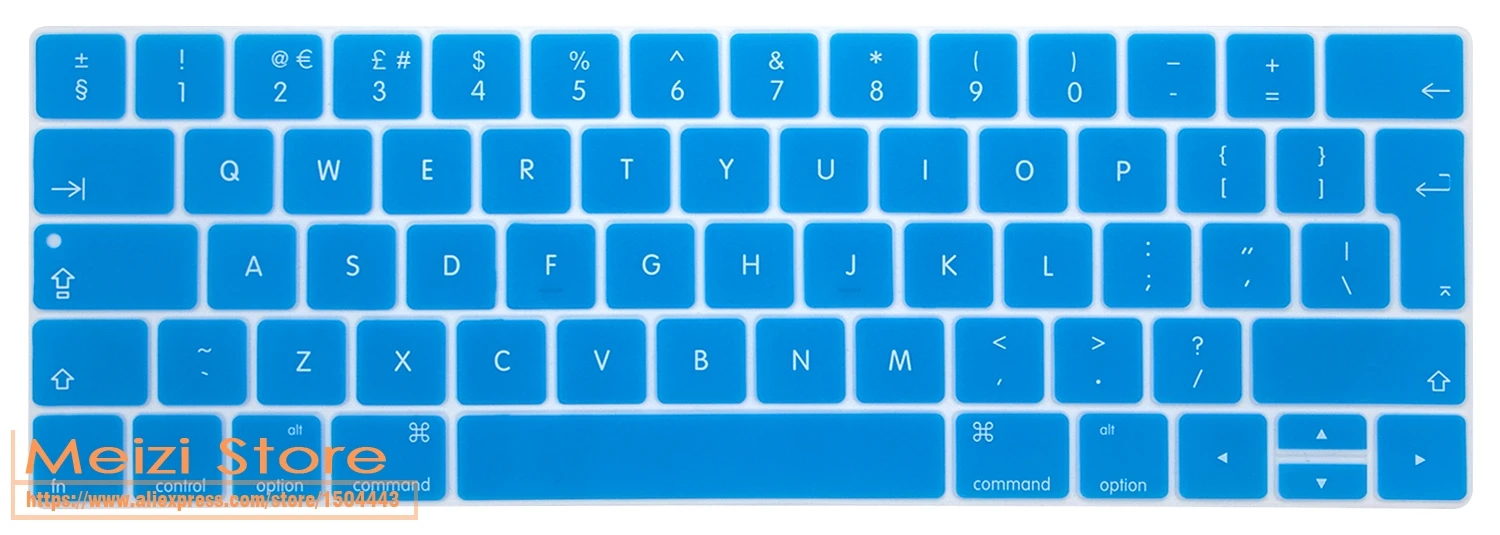 Силиконовая клавиатура для ноутбука Обложка для Новинка Macbook Pro 13 дюймов/15 дюймов с touchbar EU версия A1706 A1707 - Цвет: skyblue
