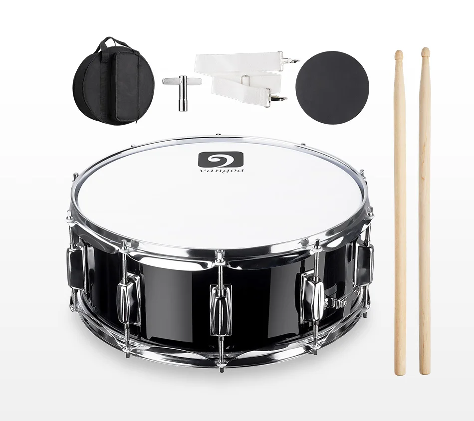 14 дюймов Snare Drum Kit, 1" x 5,5" с барабанными палочками, ключ настройки, ремень, Тренировочный Коврик и сумка