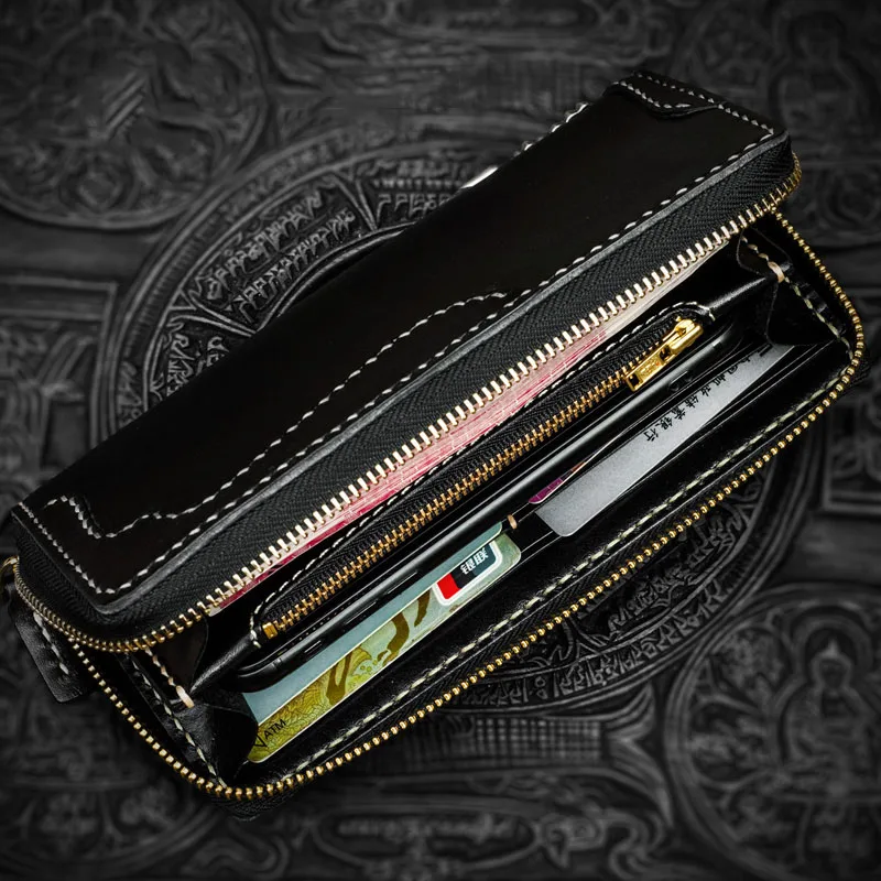 Мужской кошелек ручной работы от известного дизайнера из натуральной кожи