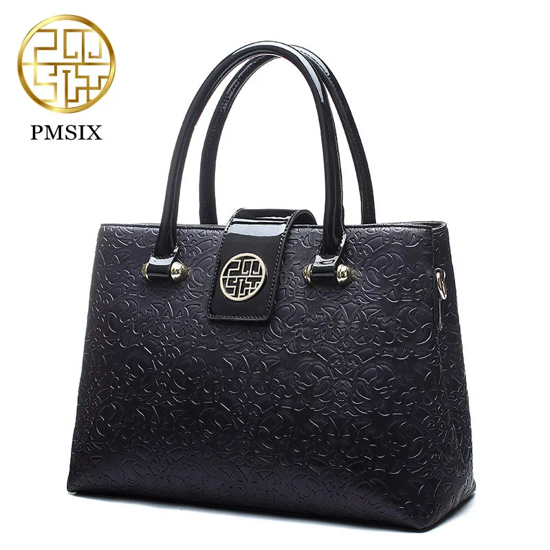 PMSIX Luxury Embossed Patent Leather Women Handbags Brand Casual Tote Fashion Ladies' Shoulder Bags Exquisite Gift