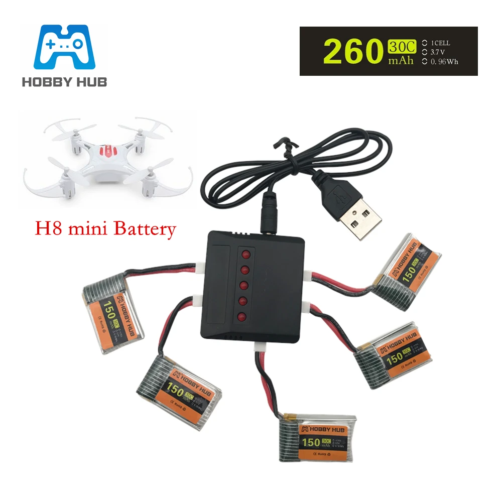 Аккумулятор для квадрокоптера H8 Mini 3 7 В 260 мА · ч литий полимерный аккумулятор с