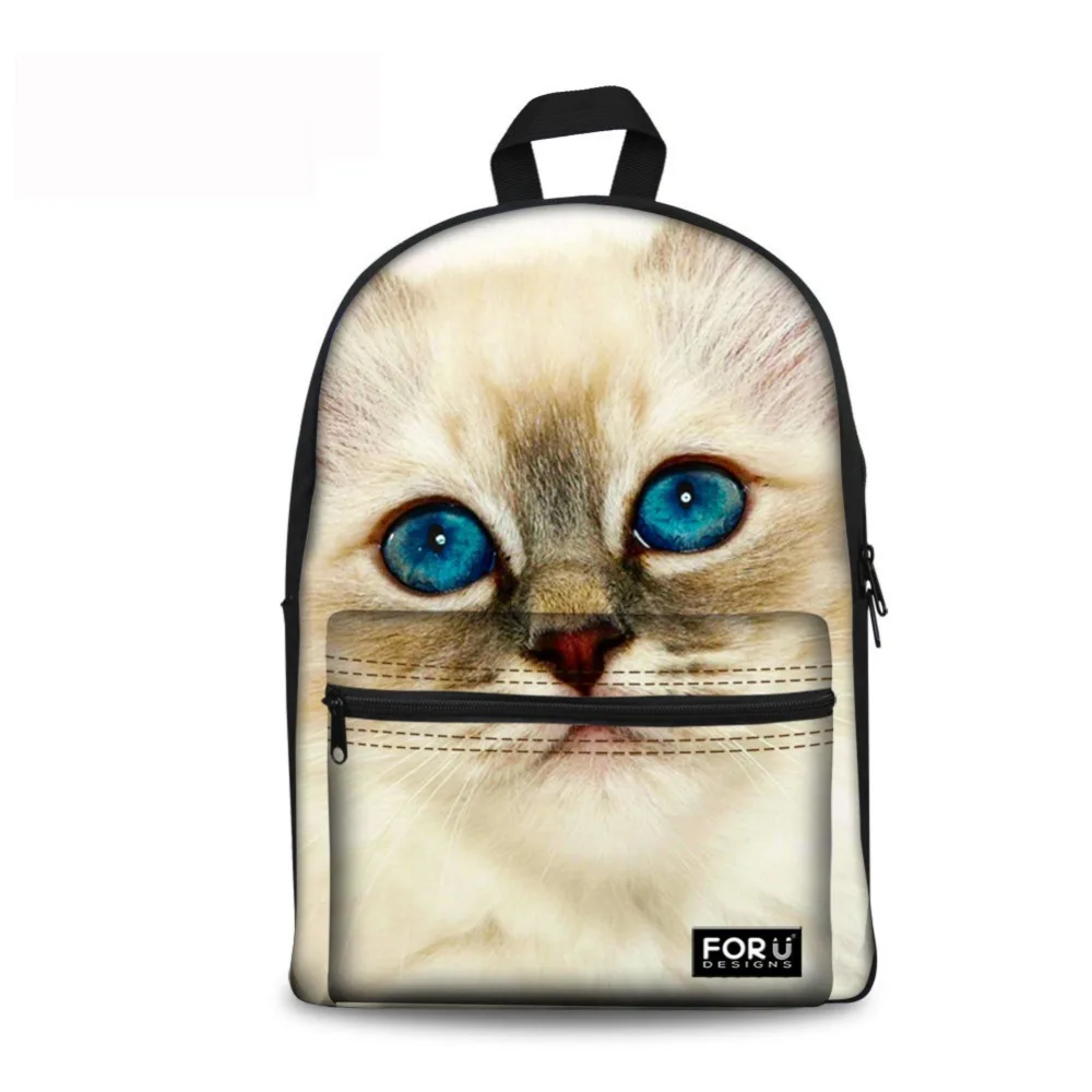 NoisyDesigns Boys Girls School Backpack lovely flower cat printing Mochila Rucksack bag for Teenage students Shoulder Bag |