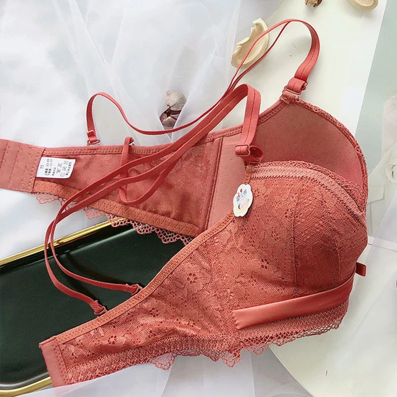 Женские кружевные бюстгальтеры Roseheart зеленые и розовые хлопковые трусики