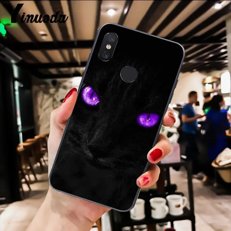 Yinuoda Симпатичный черный глаз кошки DIY Роскошный чехол для телефона Xiaomi Redm4X 6A 5A 7A