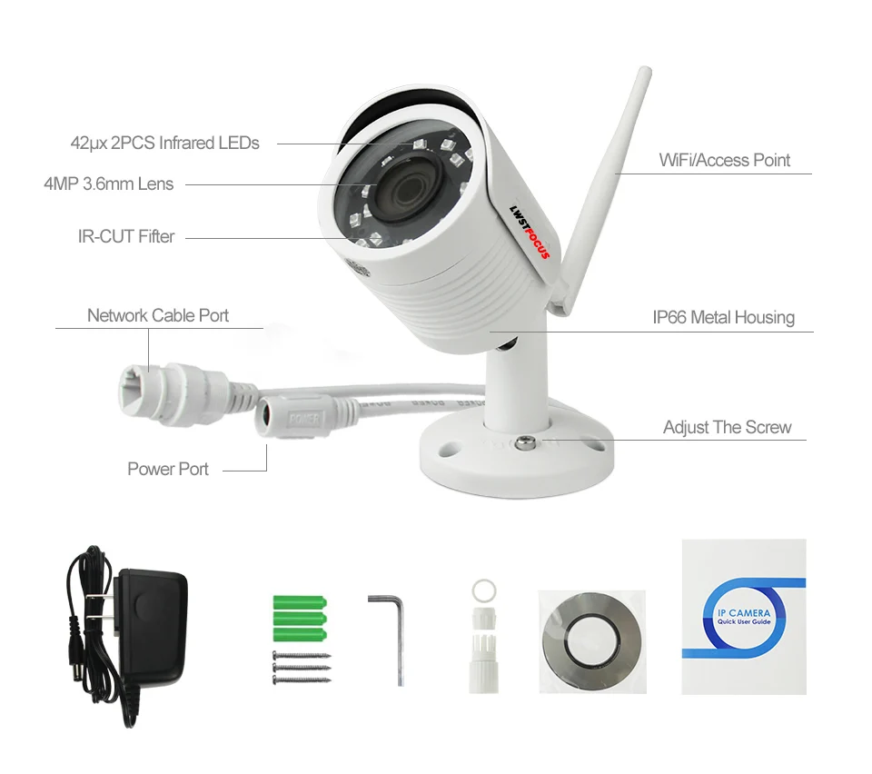 Wi Fi ip камера видеонаблюдения 2MP наружная 1080 P Onvif Беспроводная водостойкая CTTV
