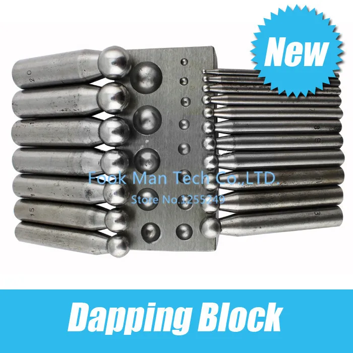 dapping punches and block set (14pcs),Flat Dapping Block For Jewelry, Jewelry tool ,Jewelry Making Supplies,Engraving tool