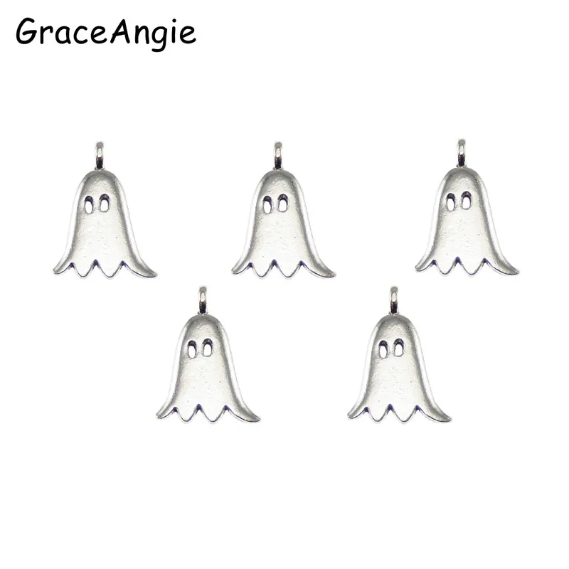 

30pcs/pack Alloy Ghost Necklace Pendant Halloween Charms Jewelry Making Tibetan Silver Plated Ancient Suppliers 14*20mm 39939