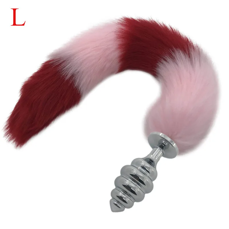 3 Size Thread Anal Plug Pink and Red Plush Fox Tail Butt Anus Dilator Stopper Massager Toy for Women H8-172C | Красота и здоровье