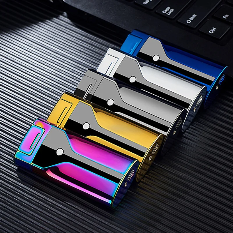 Ветрозащитная Зажигалка Usb зарядка электронная двойная дуга плазменный Пульс