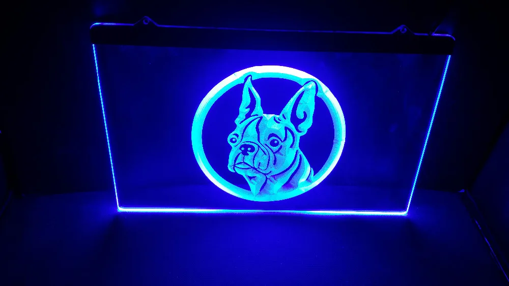 Boston Terrier собака домашний питомец 3 размера Бар Паб Клуб 3d вывески светодиодная