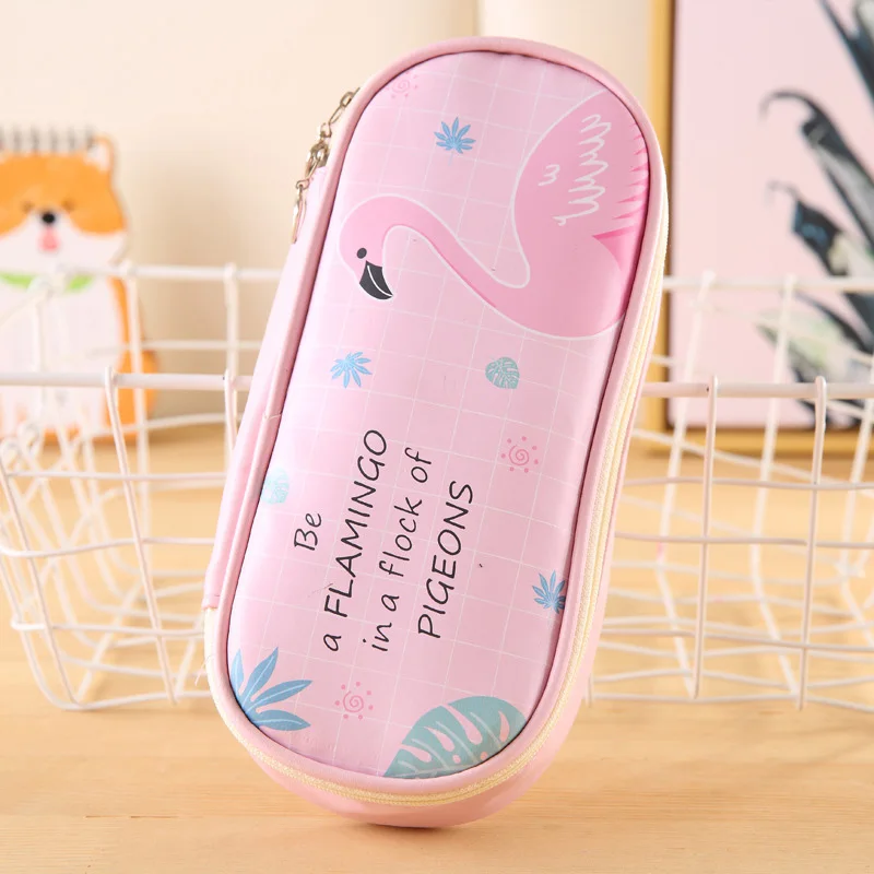 Pink pen bag Творческий Карандаш Чехол из искусственной кожи ручка сумки на молнии сумки для карандашей ручек большой ящик для хранения сумка, школьные принадлежности канцелярский пенал для карандашей - Цвет: Pink pen bag