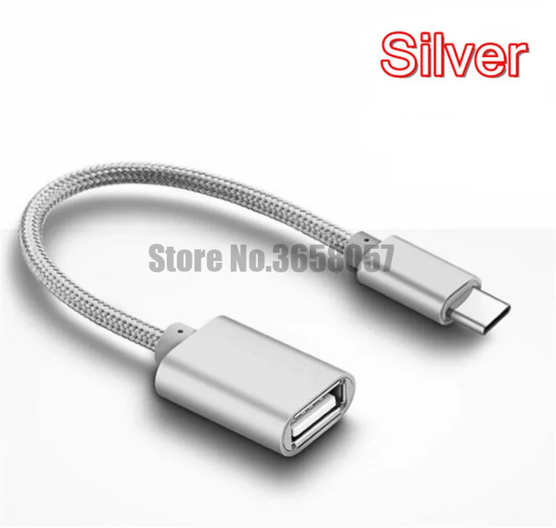 500 шт 15 см Плетеный Type C к USB 2 0/3 0 Женский адаптер OTG кабель для передачи данных Шнур
