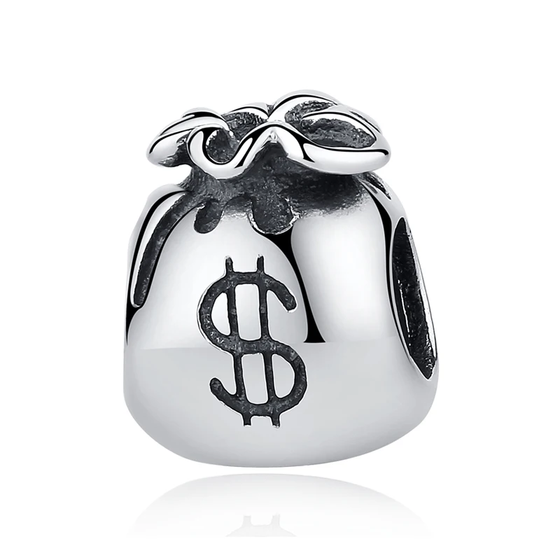 Money Bag Бусины из стерлингового серебра 925 Шарм Лондонский автобус Эйфелева башня Подвеска «Путешествие» талисманы подходят Пандора браслеты DIY ювелирные изделия - Цвет: Money Bag