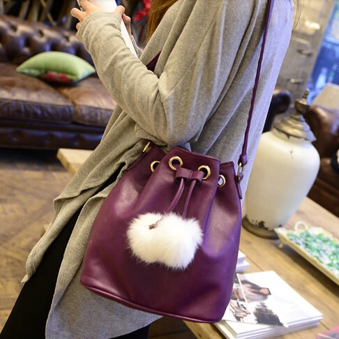 Newest Bucket Bags Fashion Women's Handbags Shoulder Bag Promotional Vintage pu Leather Women Messenger |