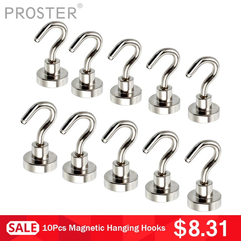PROSTER 10 Pcs магнетический крепежных крючка держать 5 кг мощный неодимовый магнит