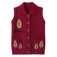 middle age clothing vest women sweater vest tops 2022 spring autumn knit cardigan sweater single breasted large size clothing
