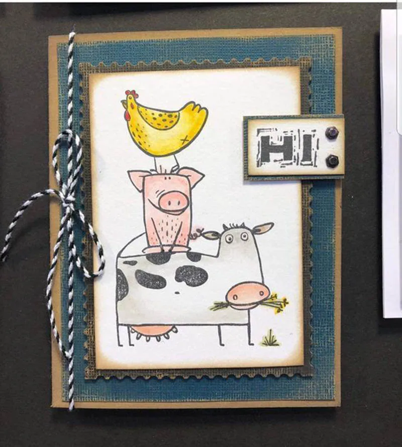 Смешная ферма прозрачный Штамп для DIY скрапбукинга/карты/Дети Рождество весело